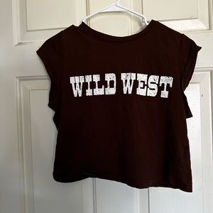 H&M brown Wild West crop top Size L